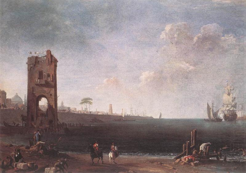 RICCI, Marco Coastal View with Tower china oil painting image
